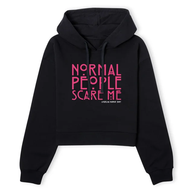 American Horror Story Normal People Scare Me Women's Cropped Hoodie - Black