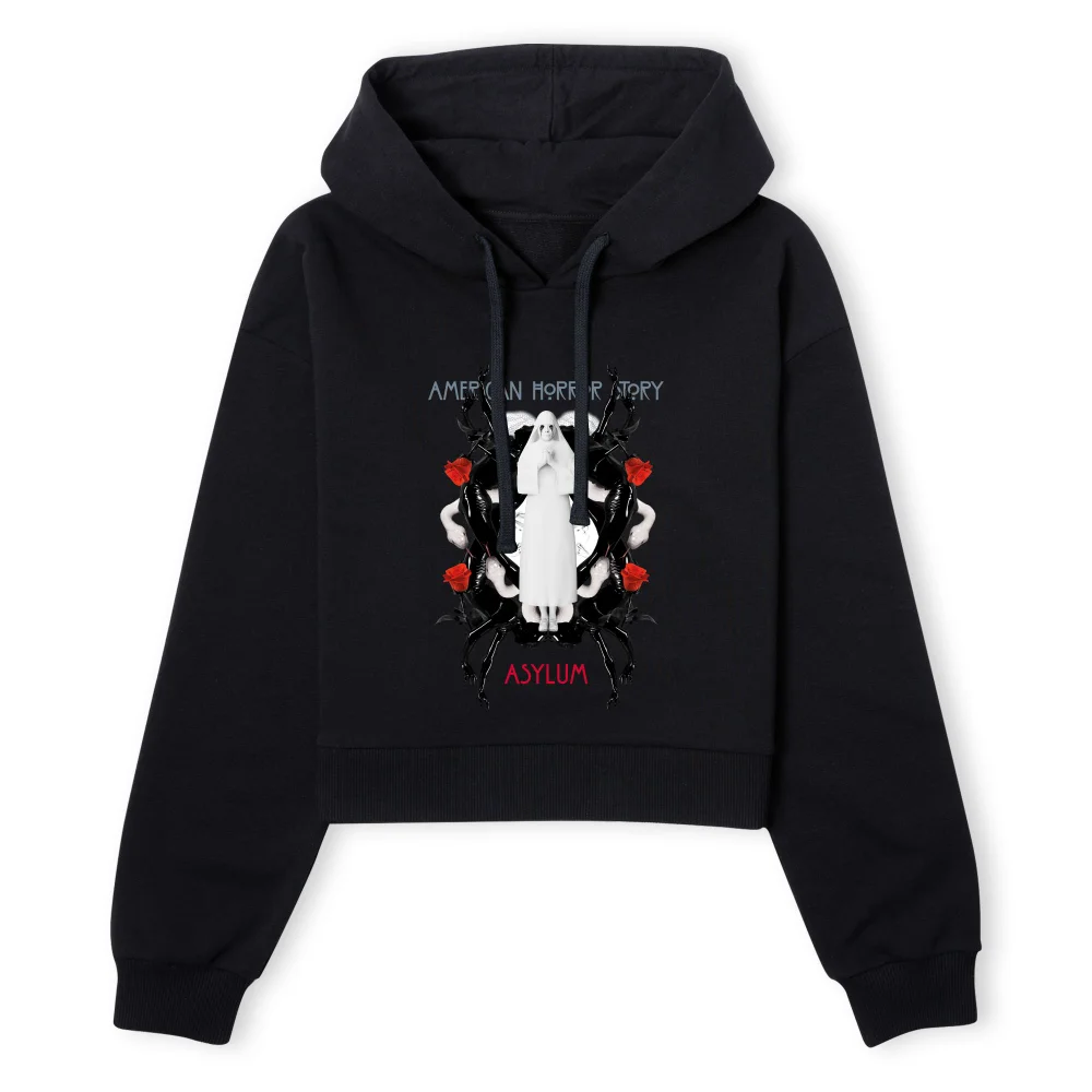 American Horror Story White Nun Women's Cropped Hoodie - Black - XS - Noir Image 1