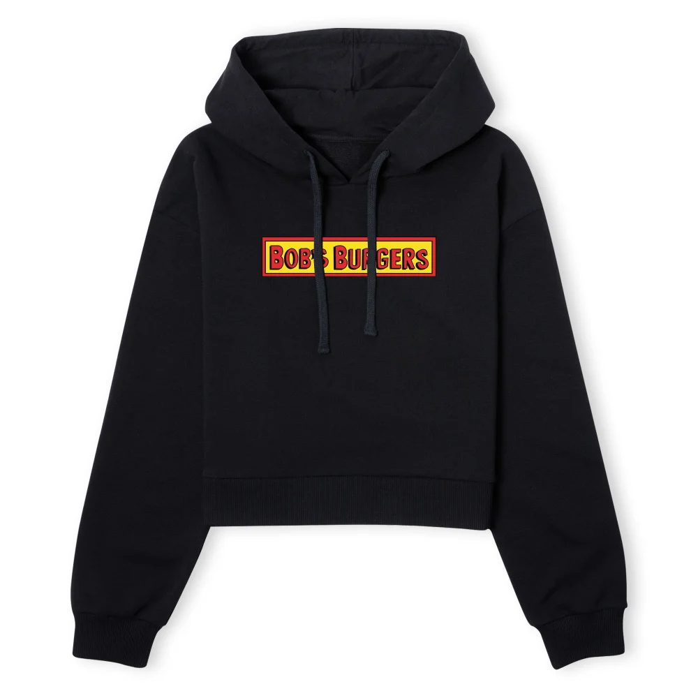 Bob's Burgers Block Logo Women's Cropped Hoodie - Black - XS - Noir Image 1