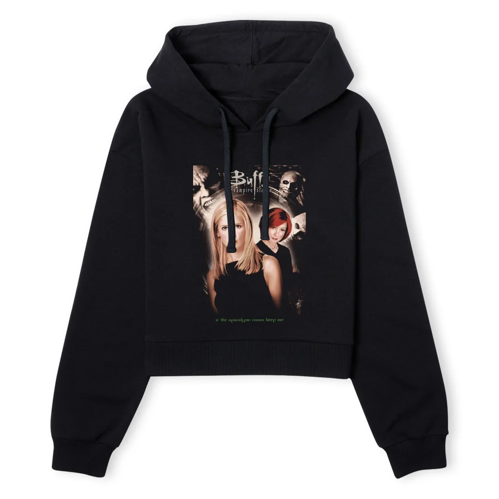 Buffy The Vampire Slayer S4 Poster Women's Cropped Hoodie - Black - XS - Noir Image 1
