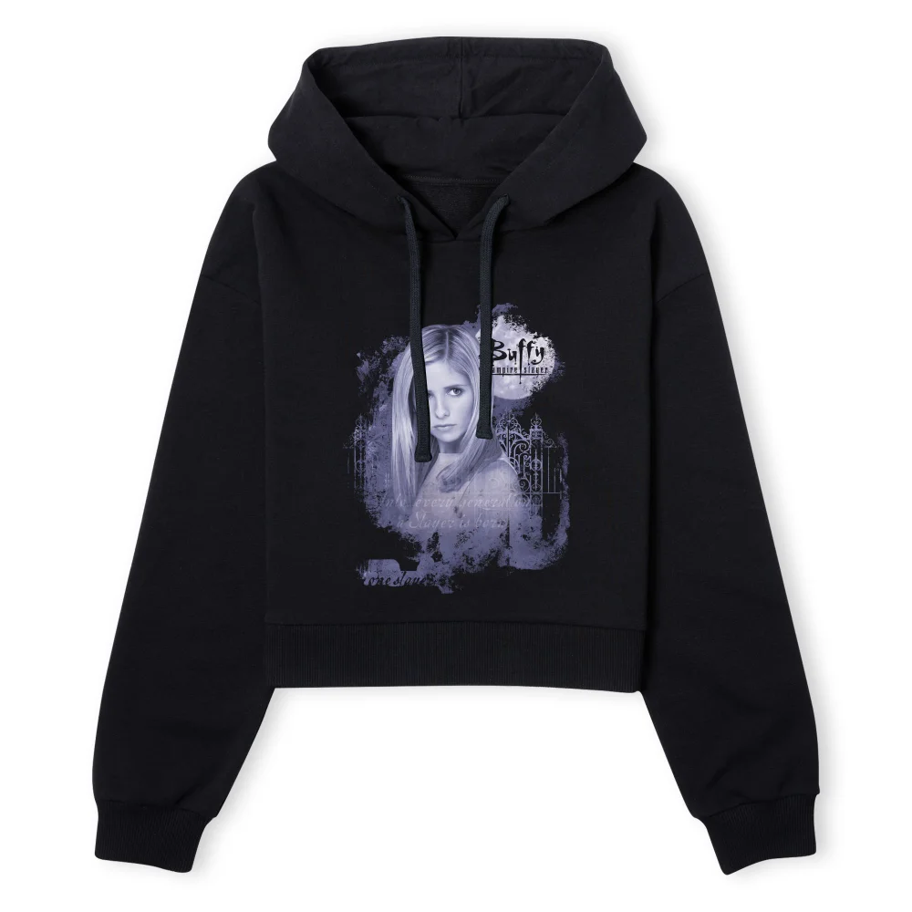 Buffy The Vampire Slayer Face Women's Cropped Hoodie - Black - XS - Noir Image 1