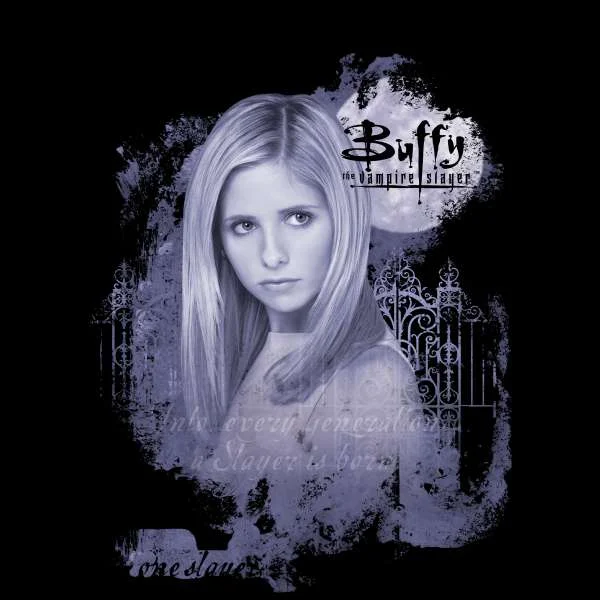 Buffy The Vampire Slayer Face Women's Cropped Hoodie - Black