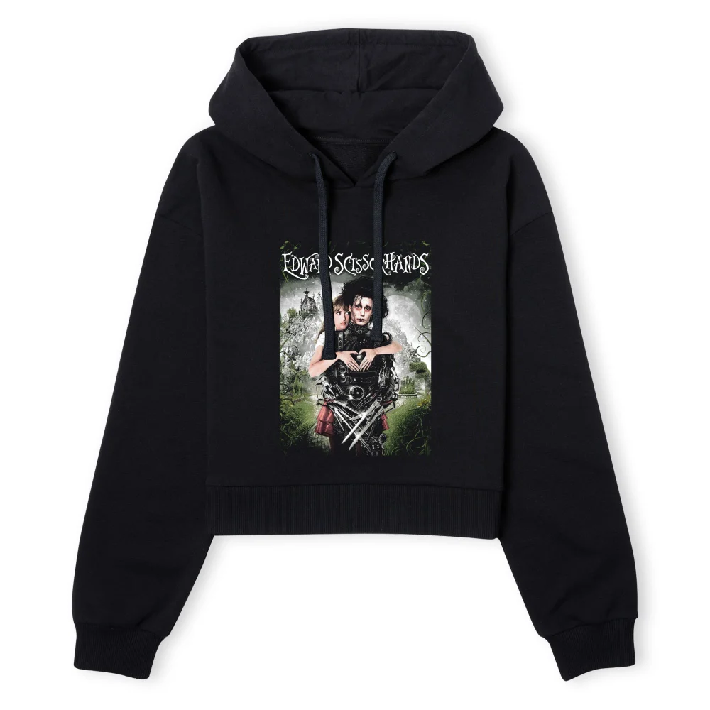 Edward Scissorhands Movie Poster Women's Cropped Hoodie - Black - XS - Noir Image 1