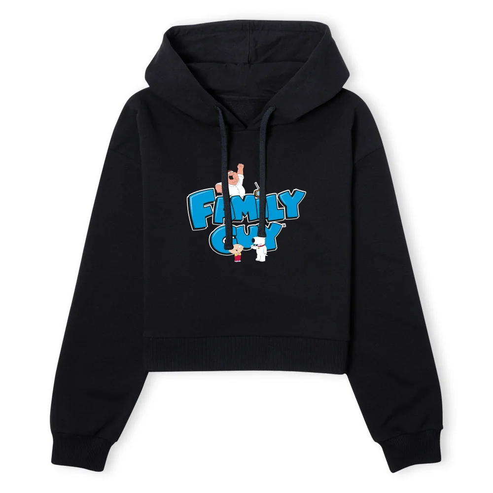Family Guy Character Logo Women's Cropped Hoodie - Black - XS - Noir Image 1