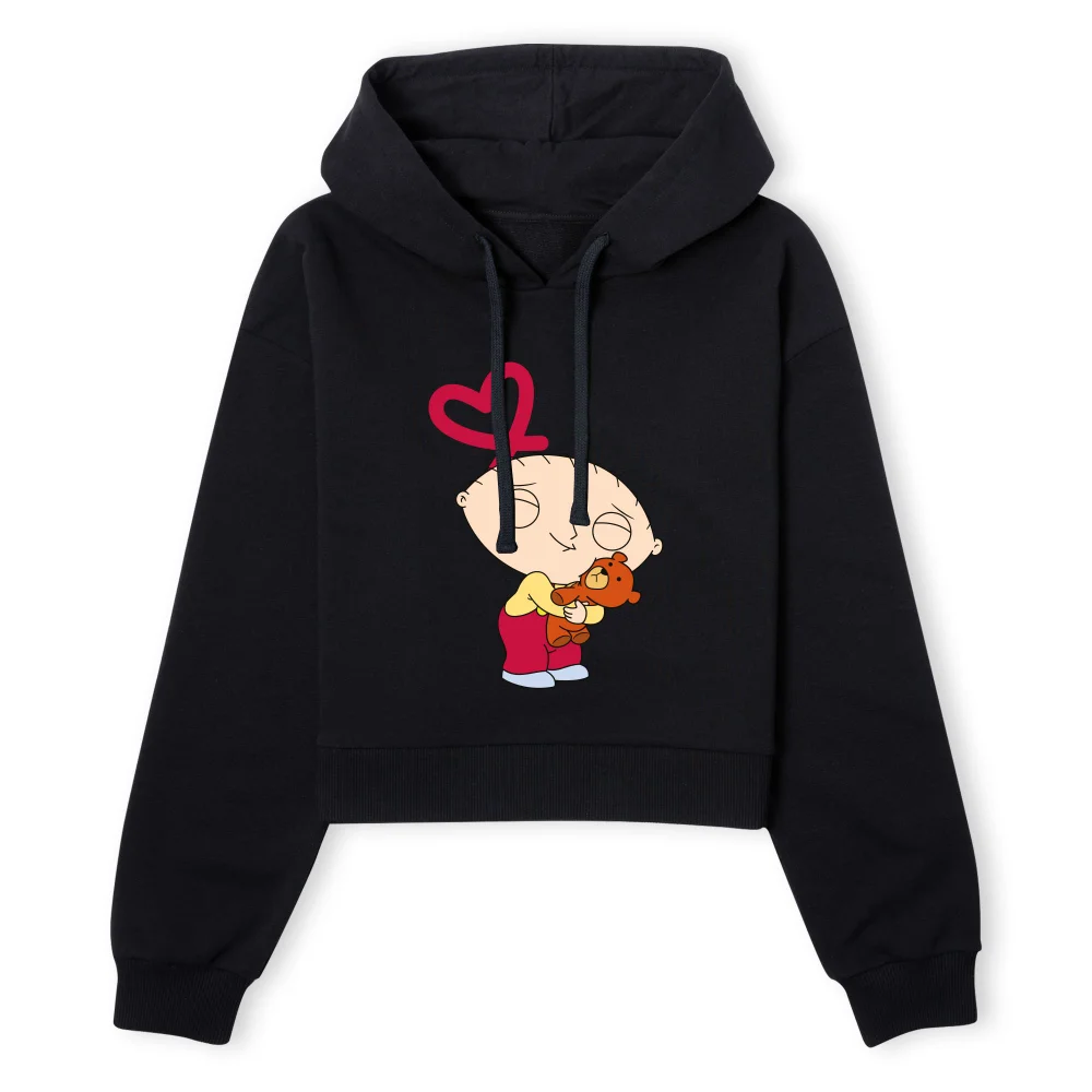 Family Guy Stewie Loves Bear Women's Cropped Hoodie - Black - XS - Noir Image 1