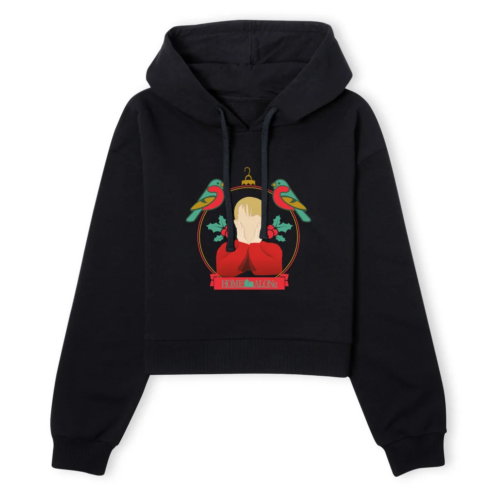 Home Alone Christmas Bauble Women's Cropped Hoodie - Black - XS - Noir Image 1
