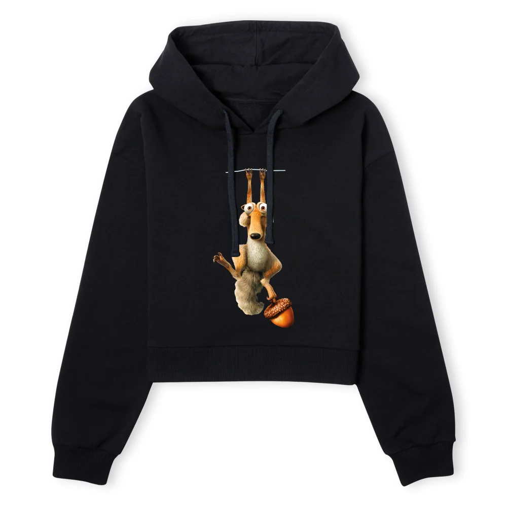 Ice Age Scrat Women's Cropped Hoodie - Black - XS - Noir Image 1