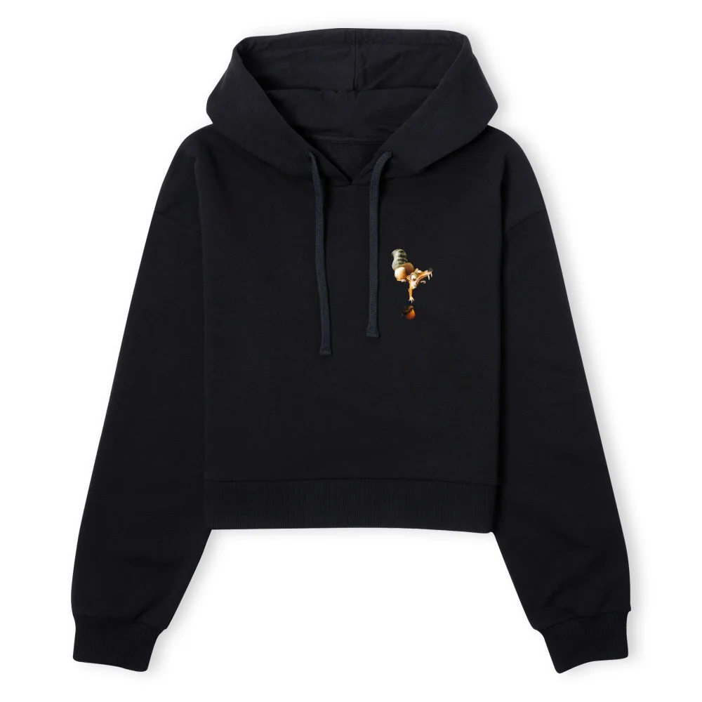 Ice Age Scrat Pocket Women's Cropped Hoodie - Black - XS - Noir Image 1