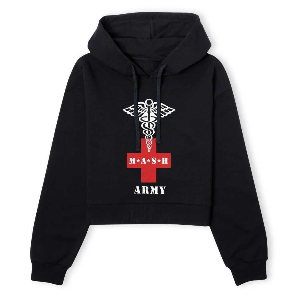 M*A*S*H Army Red Cross Women's Cropped Hoodie - Black - XS - Noir Image 1