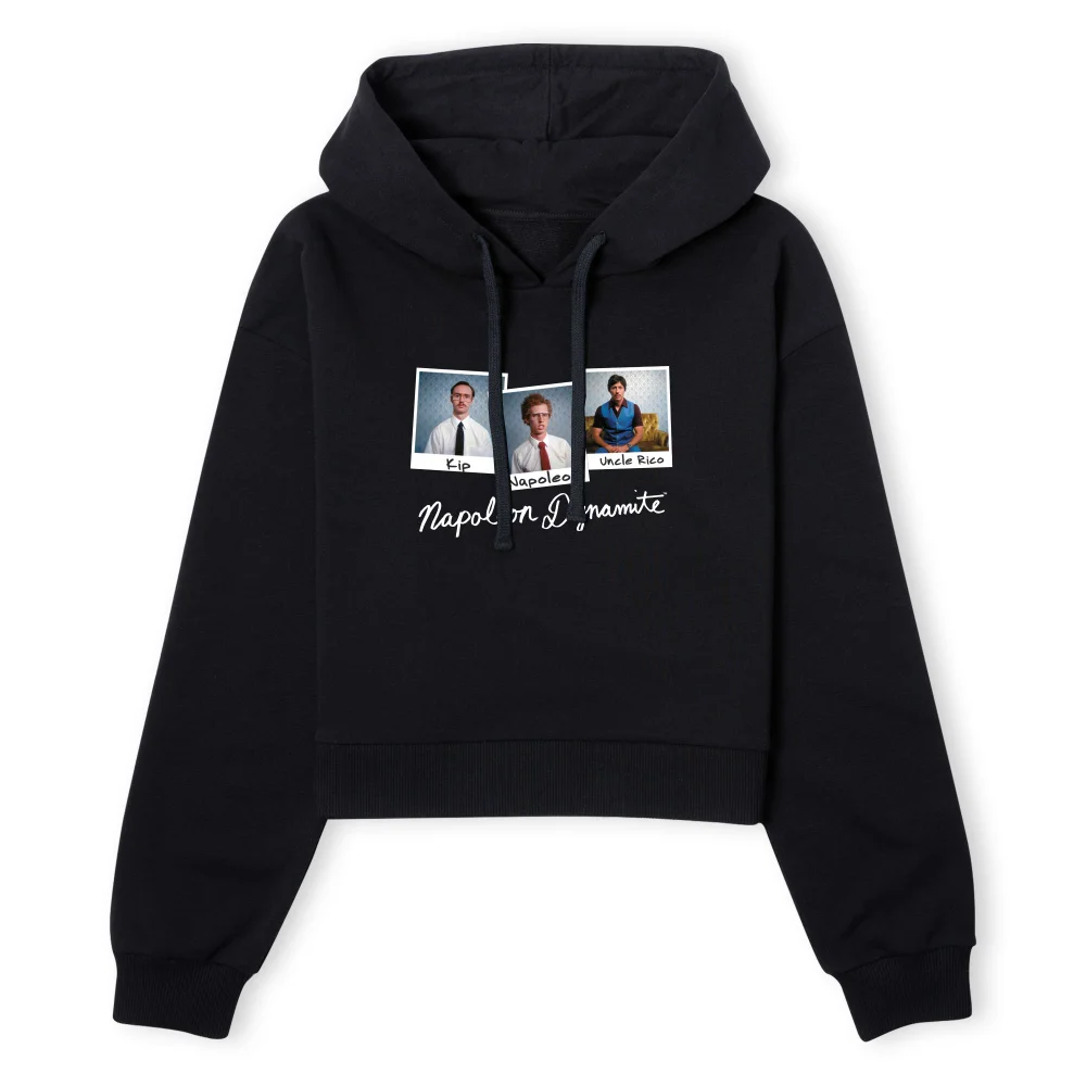 Napoleon Dynamite Polaroids Women's Cropped Hoodie - Black - XS - Noir Image 1