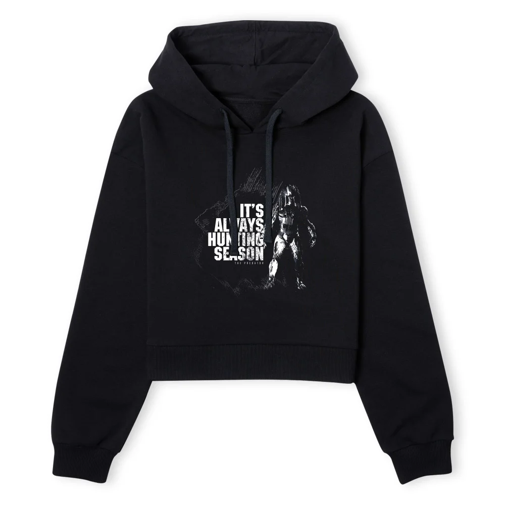 Predator Always Hunting Season Women's Cropped Hoodie - Black - XS - Noir Image 1