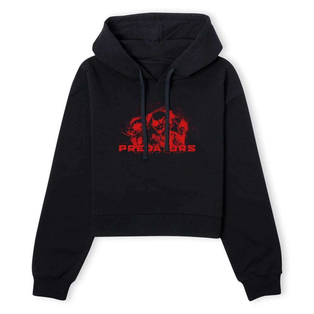 Predator Welcome To The Hunt Women's Cropped Hoodie - Black - XS - Noir Image 1