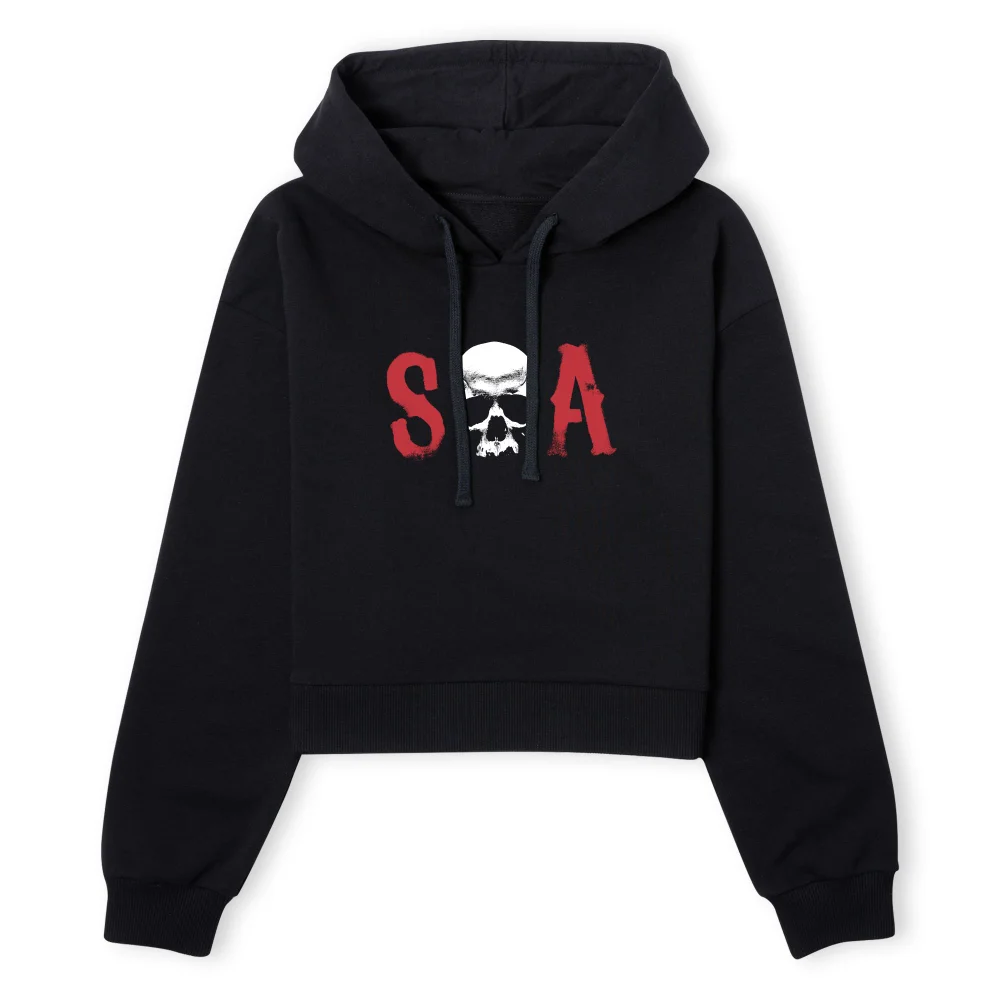 Sons of Anarchy SA Skull Women's Cropped Hoodie - Black - XS - Noir Image 1