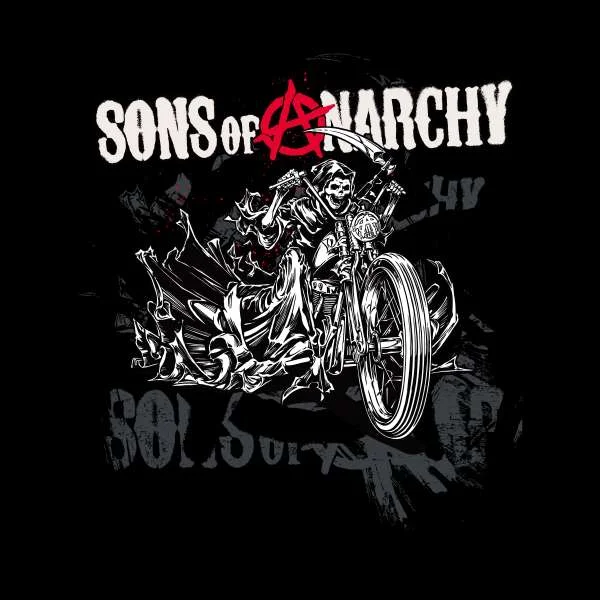 Sons of Anarchy Motorbike Reaper Women's Cropped Hoodie - Black