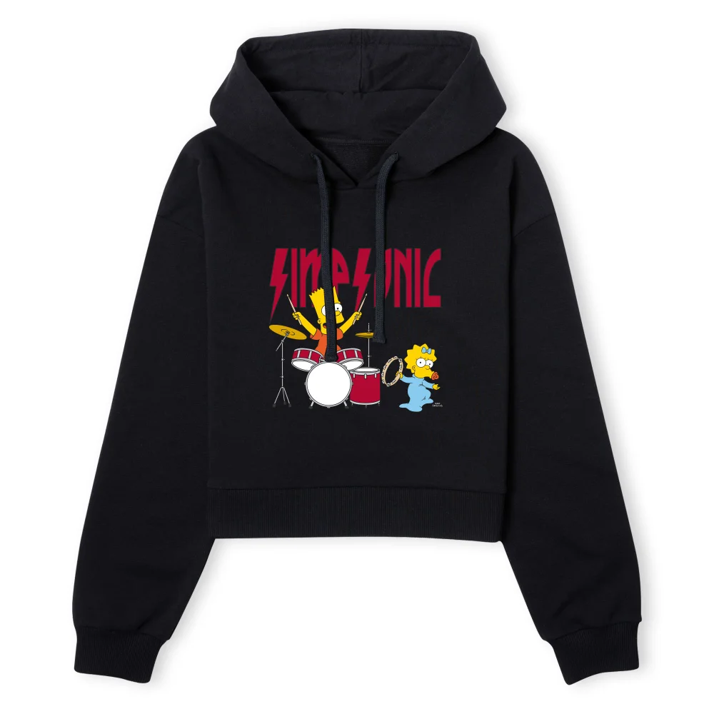 The Simpsons Simpsonic Women's Cropped Hoodie - Black - XS - Noir Image 1