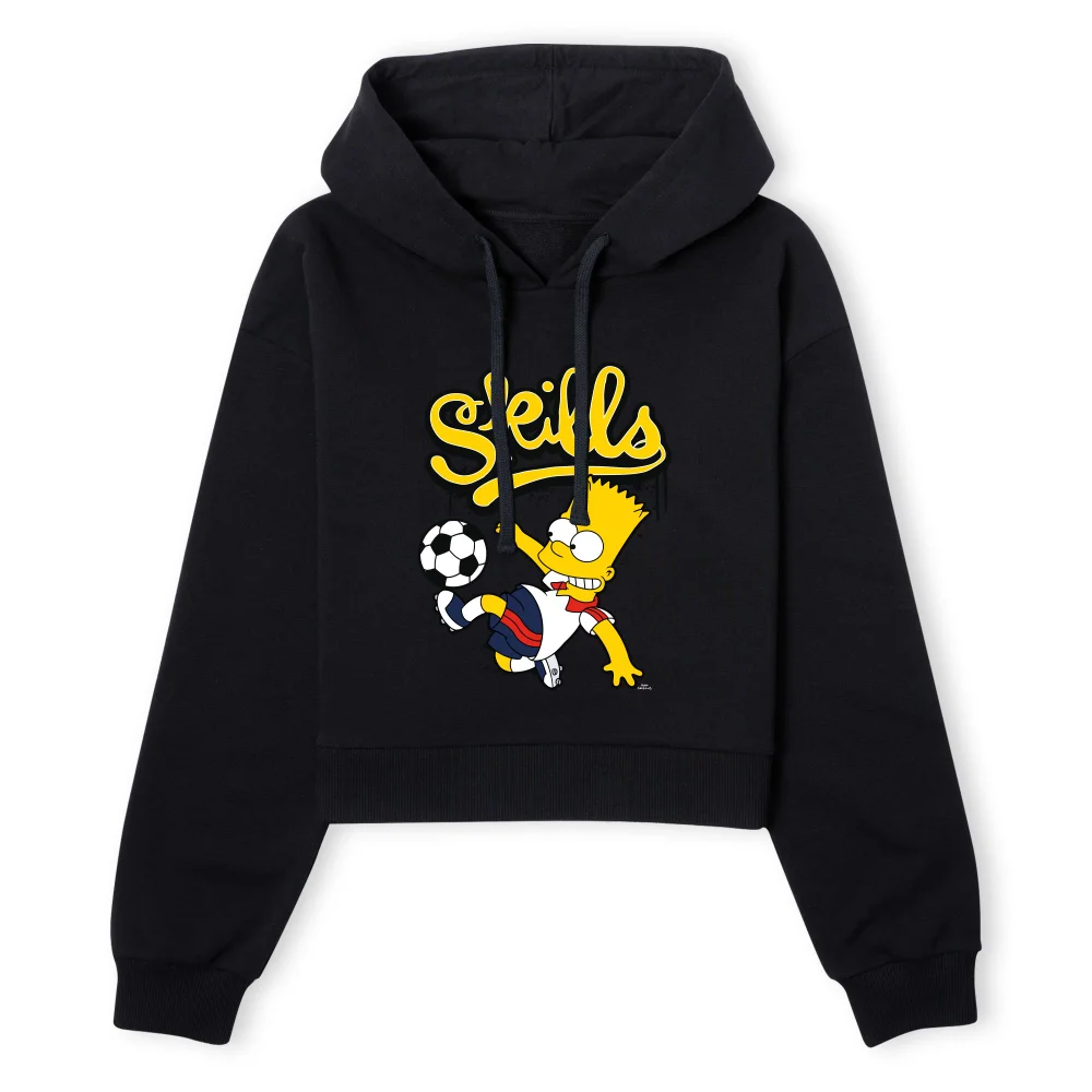 The Simpsons Bart Skills Women's Cropped Hoodie - Black - XS - Noir Image 1