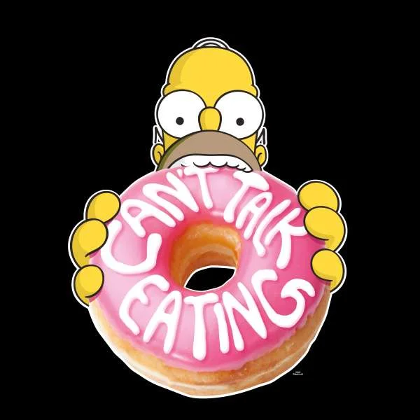 The Simpsons Homer Can't Talk Women's Cropped Hoodie - Black