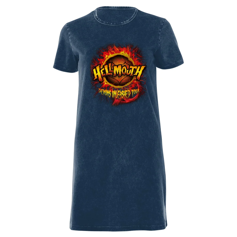 Buffy The Vampire Slayer Hellmouth Tour Women's T-Shirt Dress - Navy Acid Wash - XXL - Navy Acid Wash Image 1