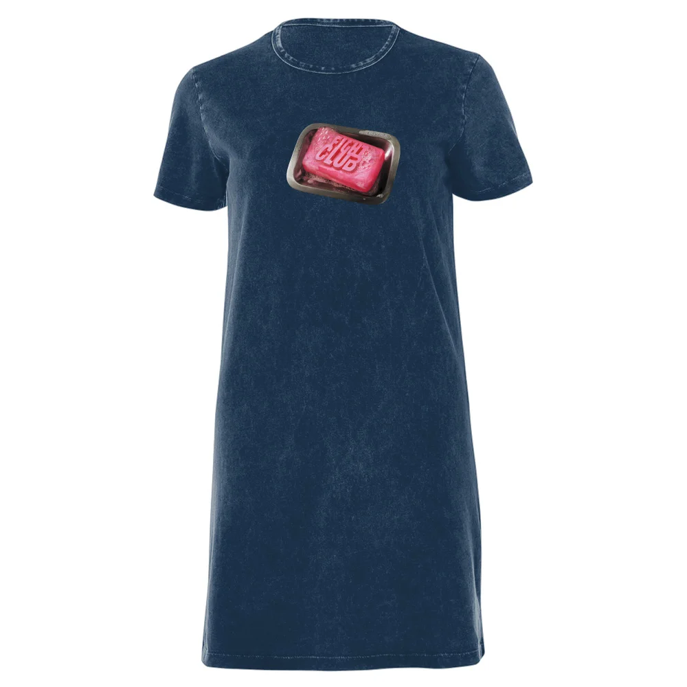 Fight Club Soap Dish Women's T-Shirt Dress - Navy Acid Wash - XXL - Navy Acid Wash Image 1