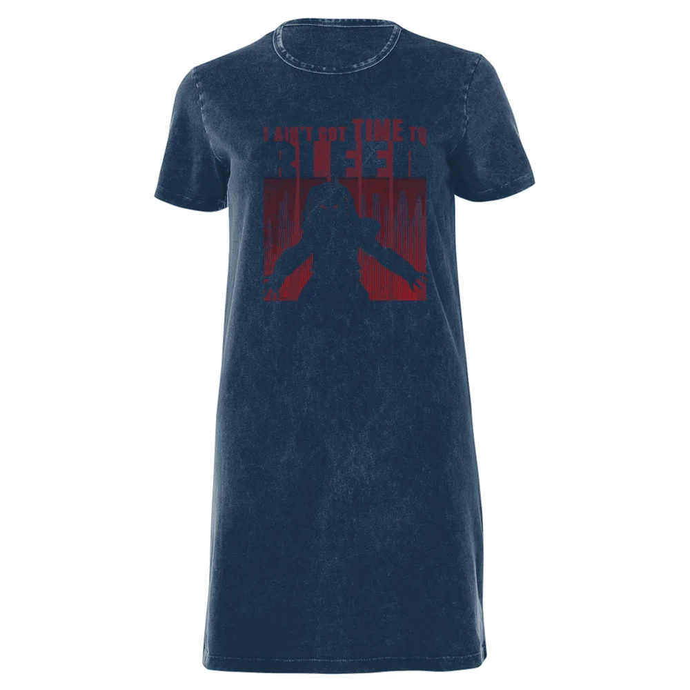Predator Time To Bleed Women's T-Shirt Dress - Navy Acid Wash - XXL - Navy Acid Wash Image 1