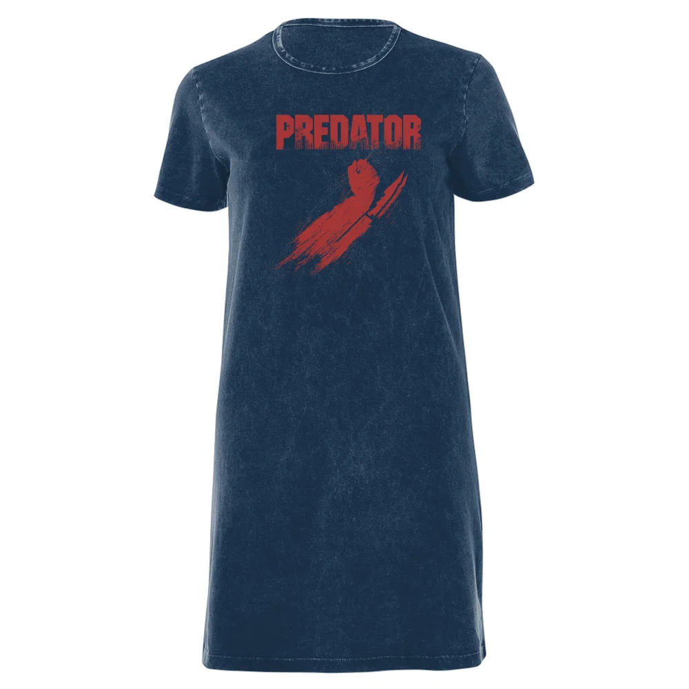 Predator Arm Blades Women's T-Shirt Dress - Navy Acid Wash - XXL - Navy Acid Wash Image 1