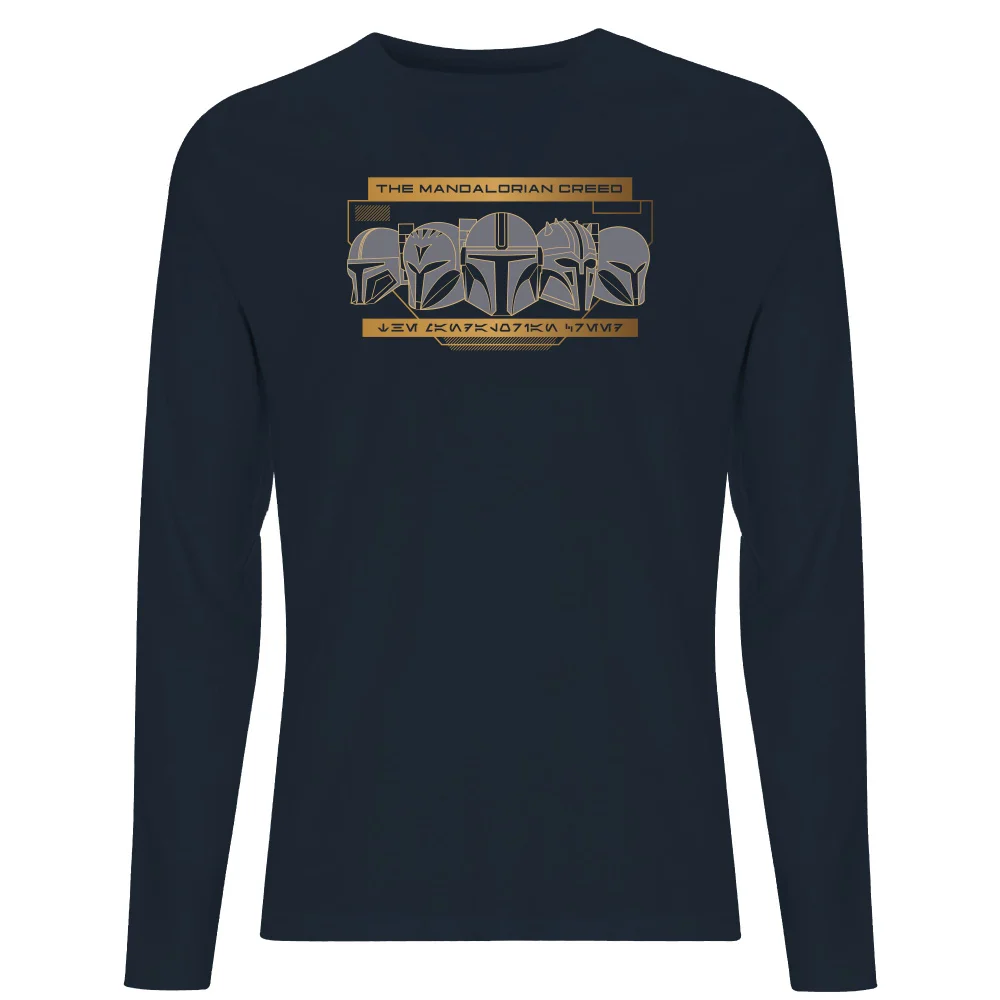 Star Wars The Mandalorian Creed Men's Long Sleeve T-Shirt - Navy - S Image 1