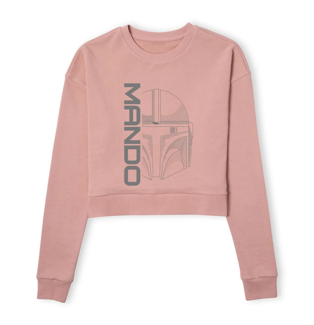 Star Wars The Mandalorian Mando Women's Cropped Sweatshirt - Dusty Pink - XS Image 1