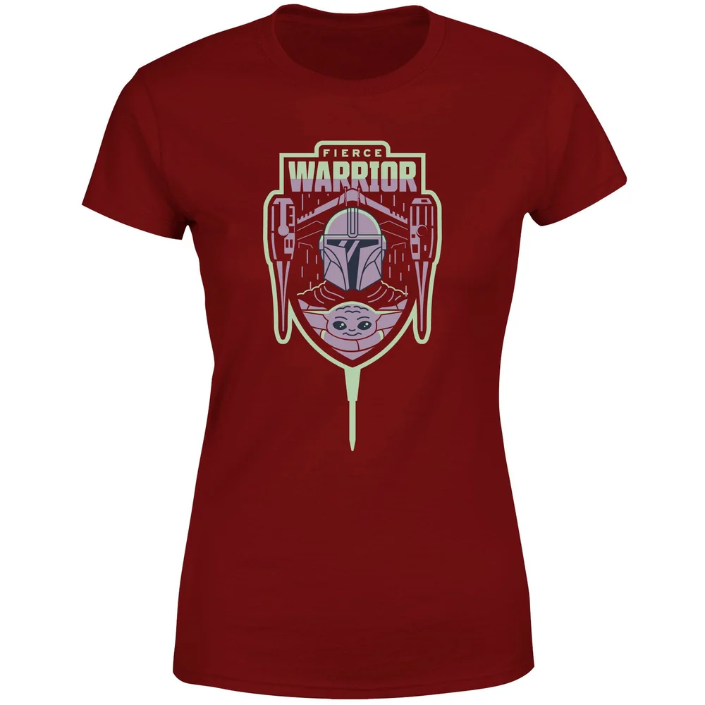 Star Wars The Mandalorian Fierce Warrior Women's T-Shirt - Burgundy - XS Image 1