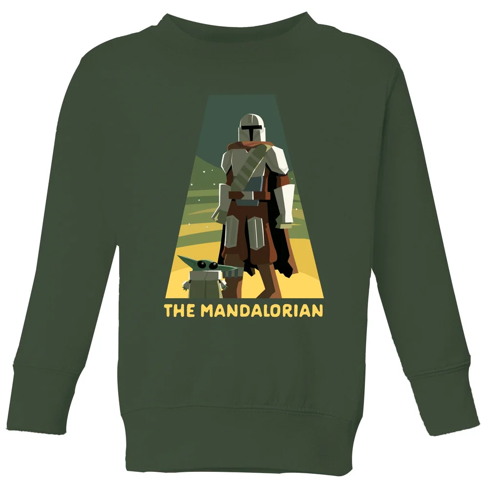 Star Wars The Mandalorian Artistic Pose Kids' Sweatshirt - Green - 3-4 ans Image 1