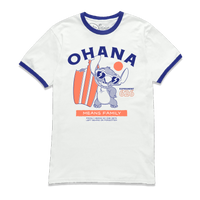 Lilo & Stitch Ohana Ringer T-Shirt - White Navy