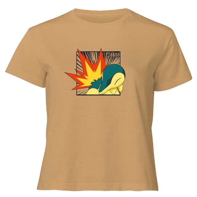 Pokemon Cyndaquil Women's Cropped T-Shirt - Tan