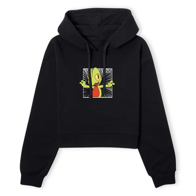 Pokemon Treecko Women's Cropped Hoodie - Black