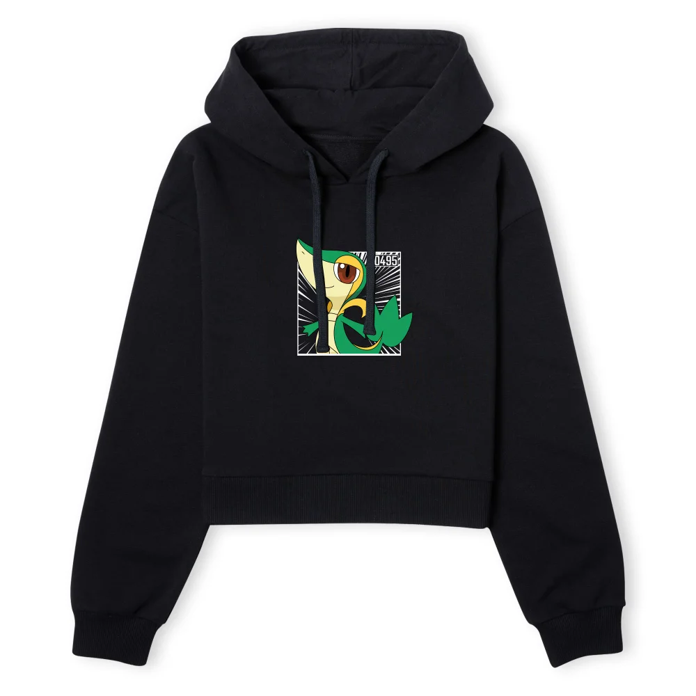 Pokemon Snivy Women's Cropped Hoodie - Black - XS Image 1