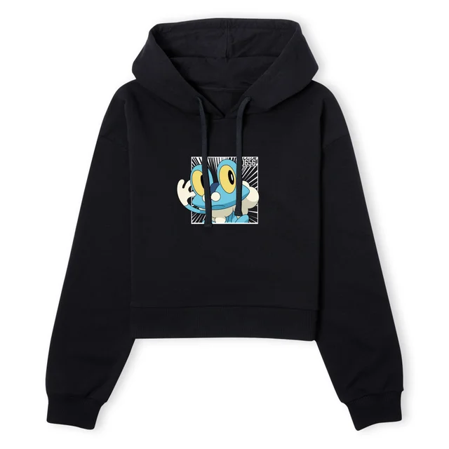 Pokemon Froakie Women's Cropped Hoodie - Black