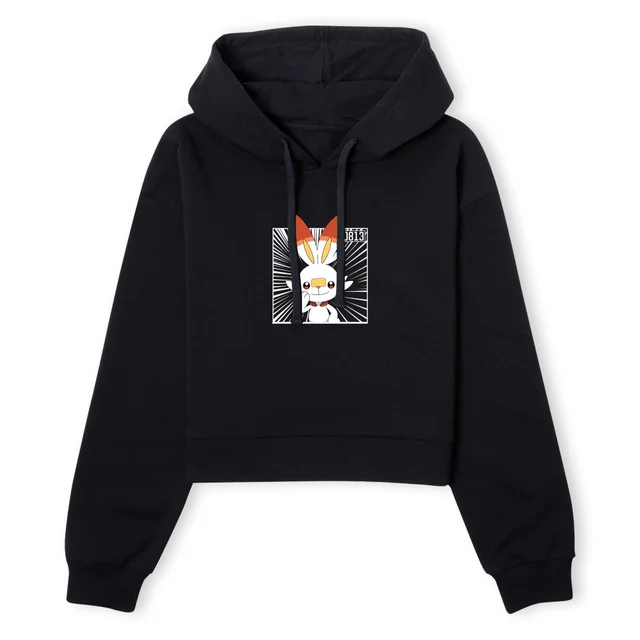 Pokemon Scorbunny Women's Cropped Hoodie - Black