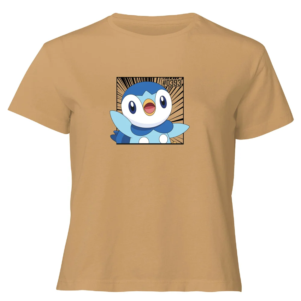 Pokemon Piplup Women's Cropped T-Shirt - Tan - XL Image 1
