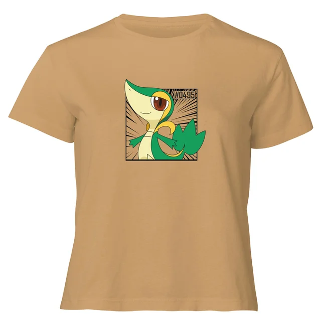 Pokemon Snivy Women's Cropped T-Shirt - Tan
