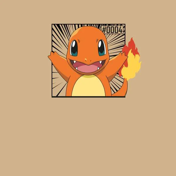 Pokémon Pokédex Charmander #0004 Men's T-Shirt - Tan