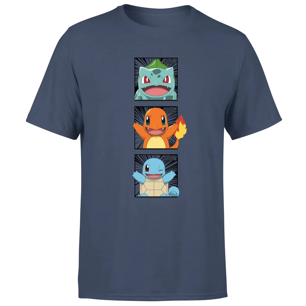 Pokemon Generation 1 Starters Men's T-Shirt - Navy - S Image 1