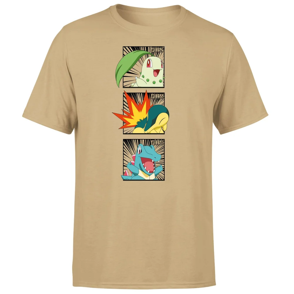 Pokemon Generation 2 Starters Men's T-Shirt - Tan - L Image 1