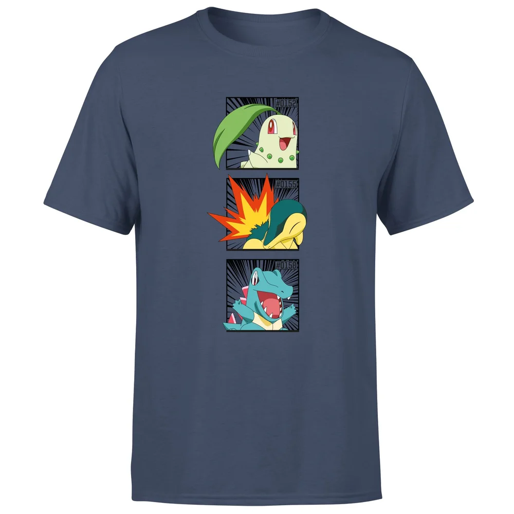 Pokemon Generation 2 Starters Men's T-Shirt - Navy - S Image 1