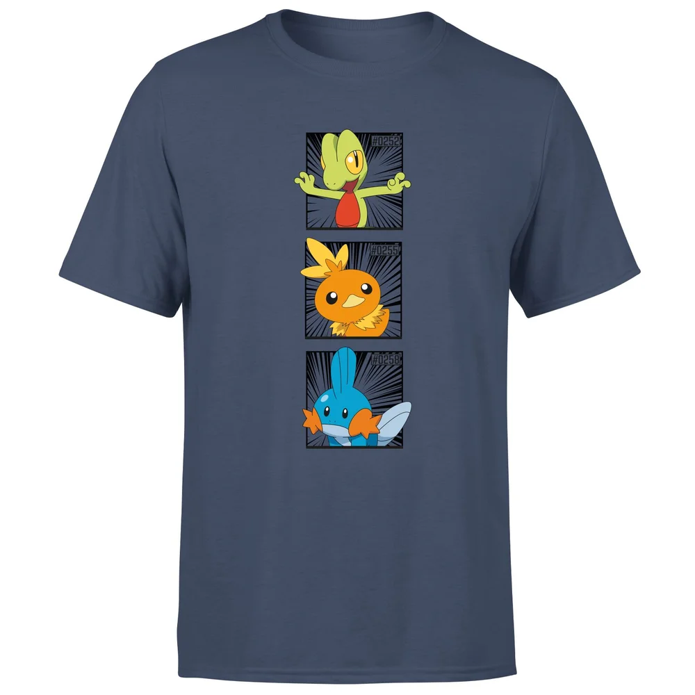 Pokemon Generation 3 Starters Men's T-Shirt - Navy - S Image 1
