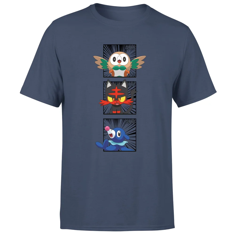 Pokemon Generation 7 Starters Men's T-Shirt - Navy - S Image 1