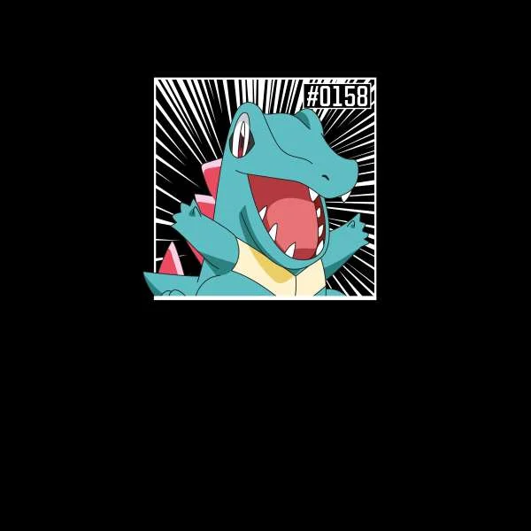 Pokemon Totodile Men's T-Shirt - Black