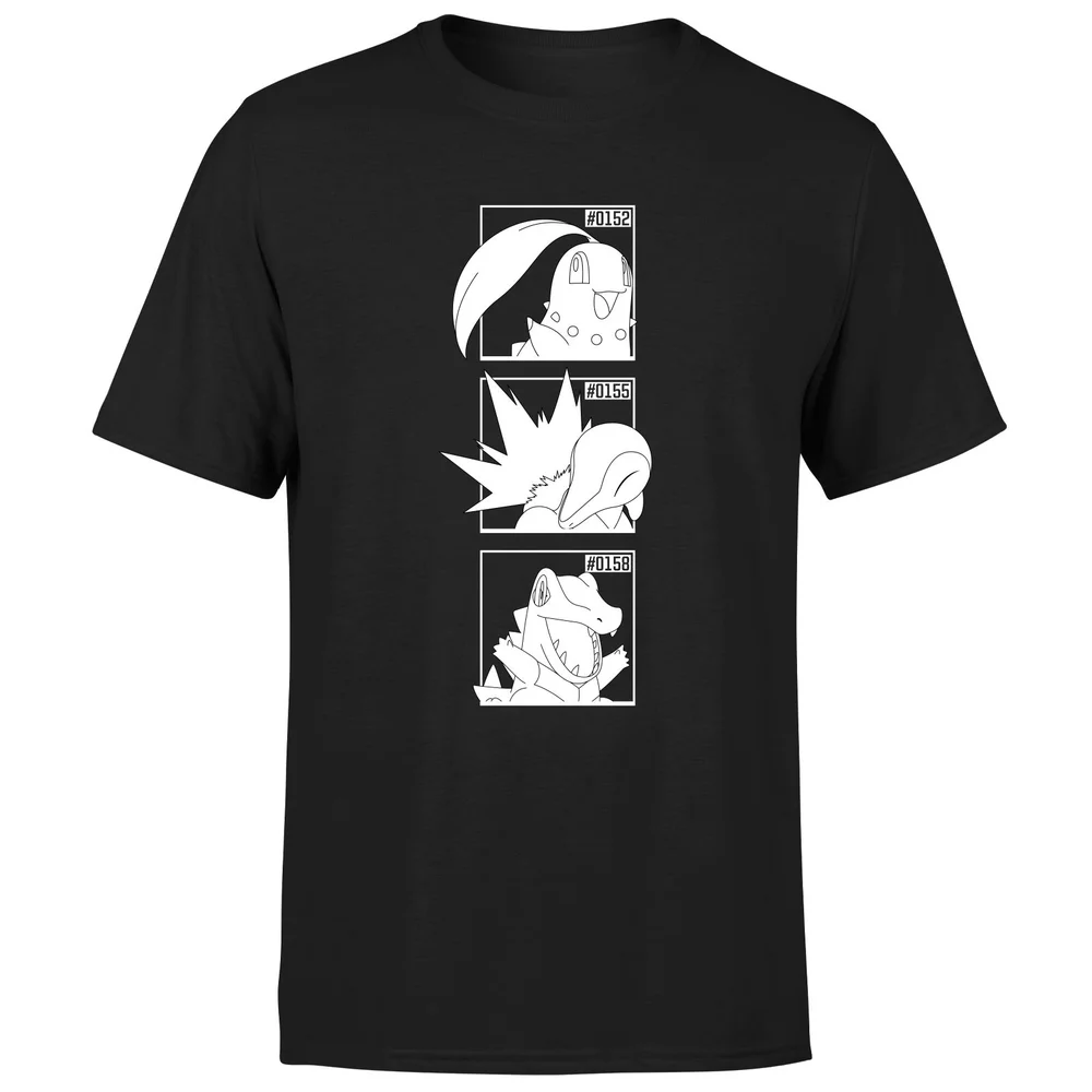 Pokemon Generation 2 Monochrome Starters Men's T-Shirt - Black - S Image 1