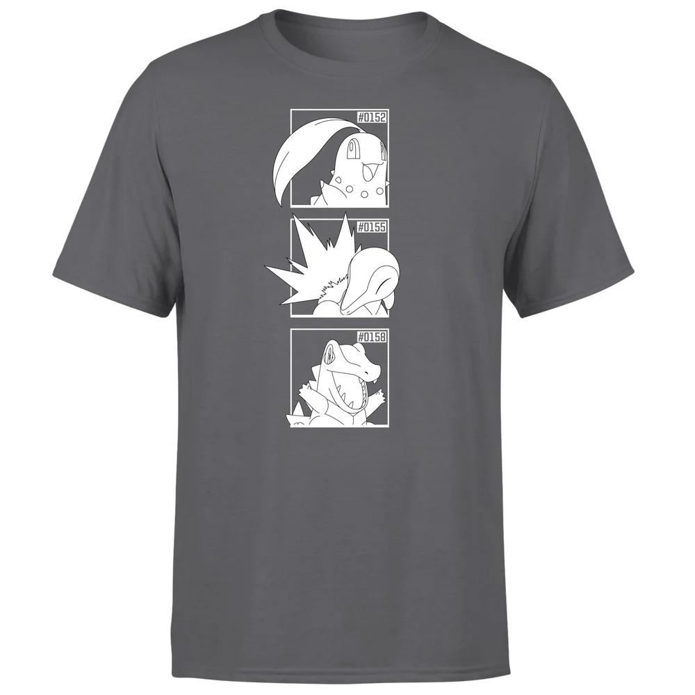 Pokemon Generation 2 Monochrome Starters Men's T-Shirt - Charcoal - S Image 1