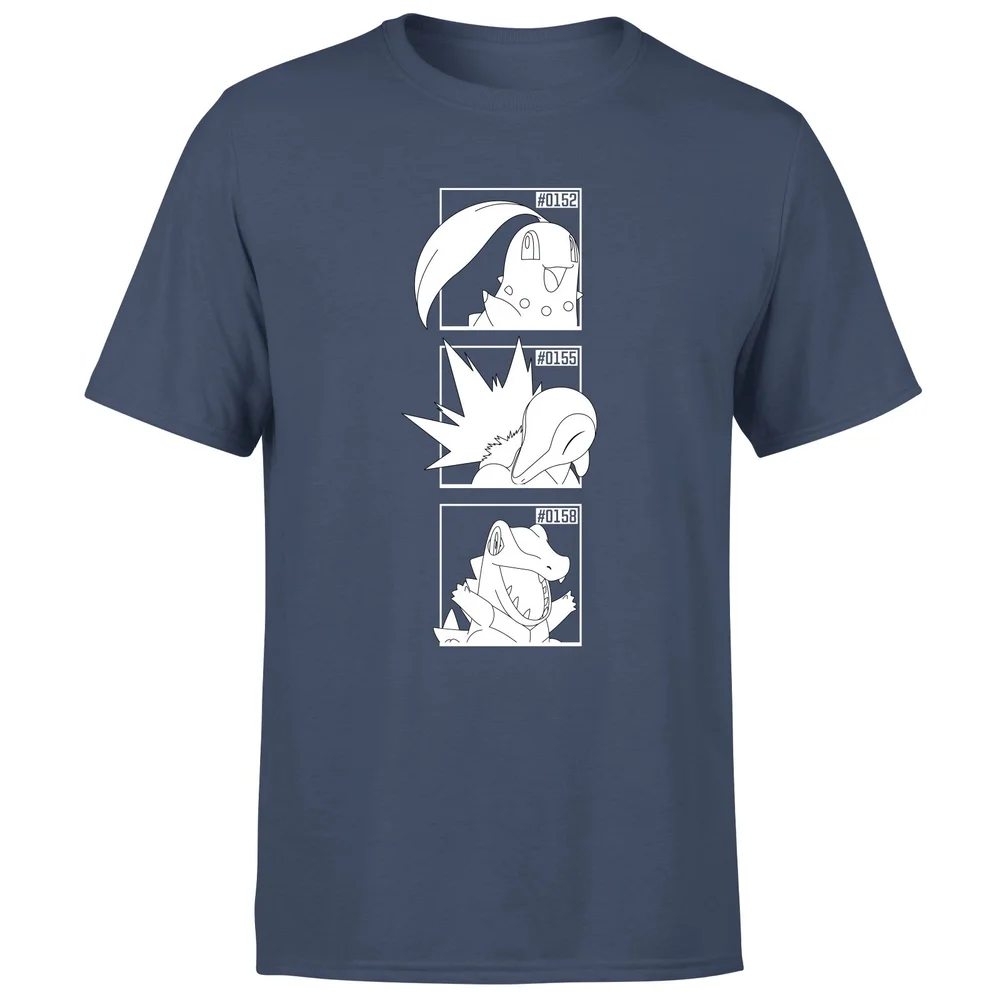 Pokemon Generation 2 Monochrome Starters Men's T-Shirt - Navy - S Image 1