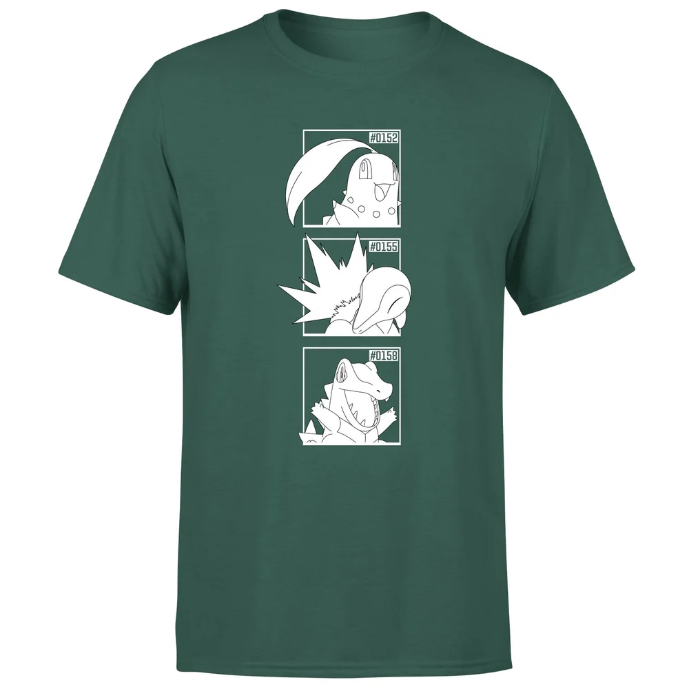 Pokemon Generation 2 Monochrome Starters Men's T-Shirt - Green - L Image 1