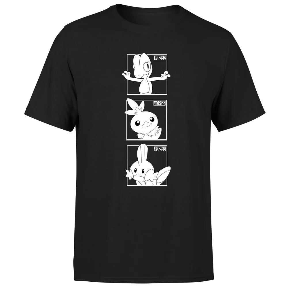 Pokemon Generation 3 Monochrome Starters Men's T-Shirt - Black - S Image 1