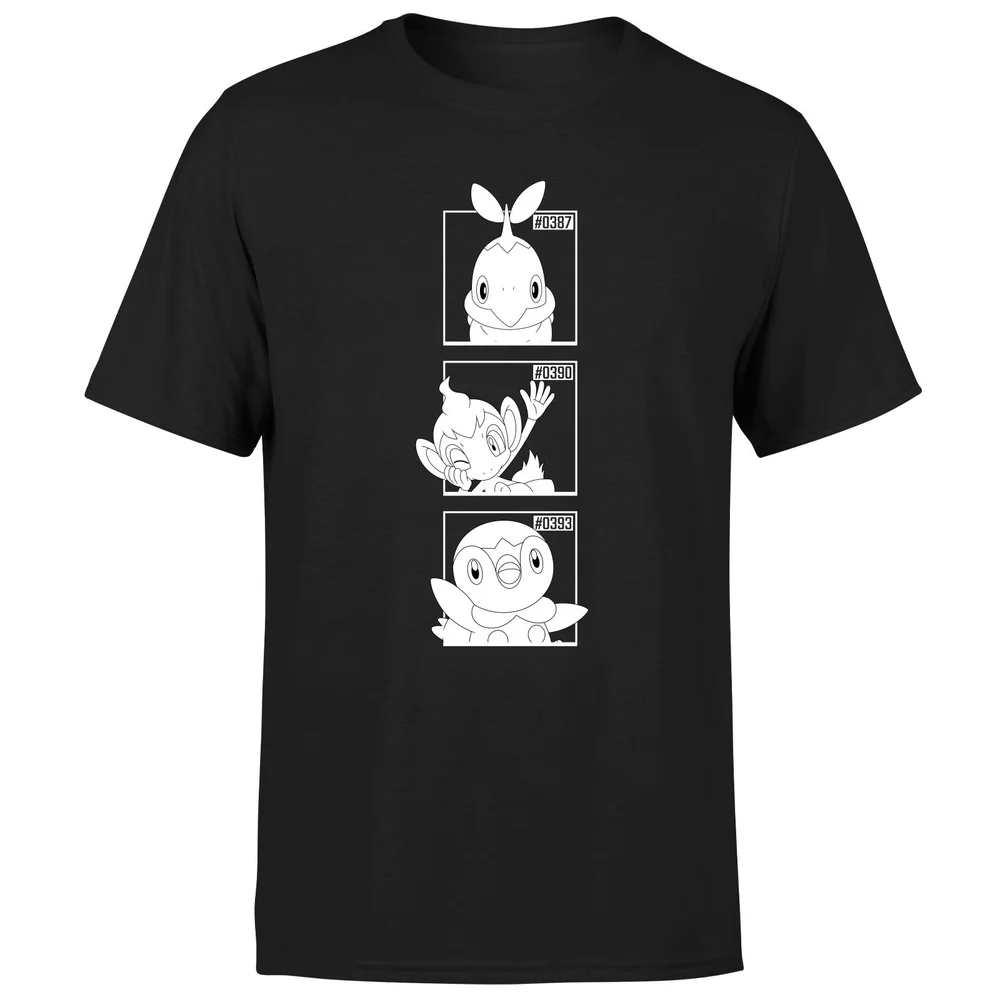 Pokemon Generation 4 Monochrome Starters Men's T-Shirt - Black - S Image 1